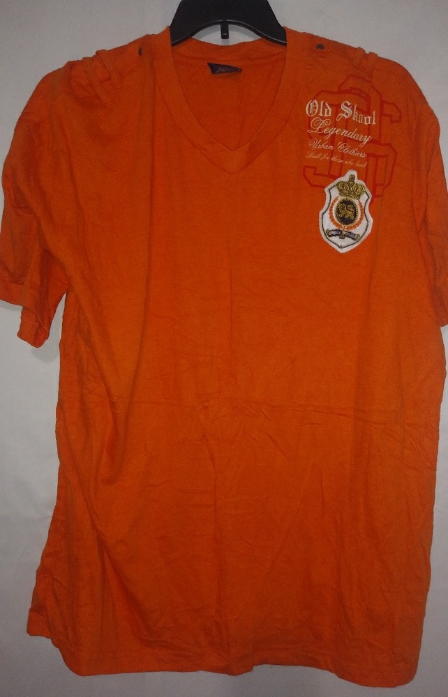 Old Skool L Mens Urban Royale Patch Shirt in Orange